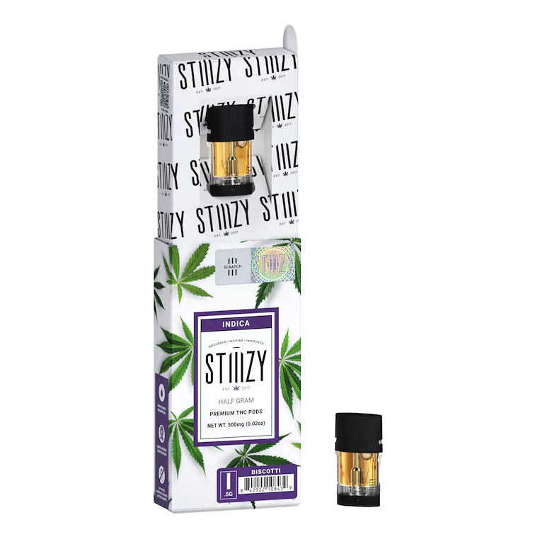 Stiiizy - Indica Biscotti Premium THC Pod 0.5G - The Kind Center