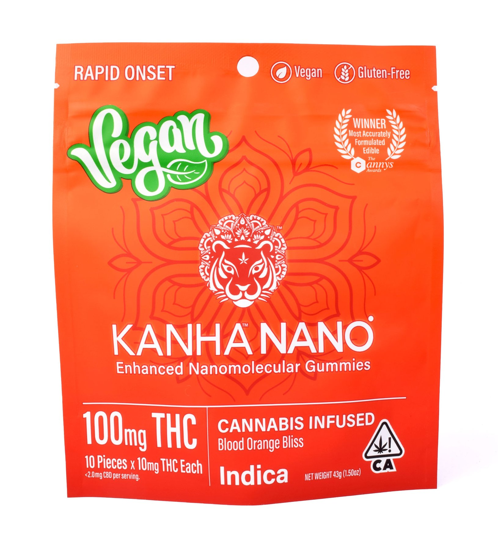 Kanha Treats - THC Vegan Nano Blood Orange 100mg - The Kind Center