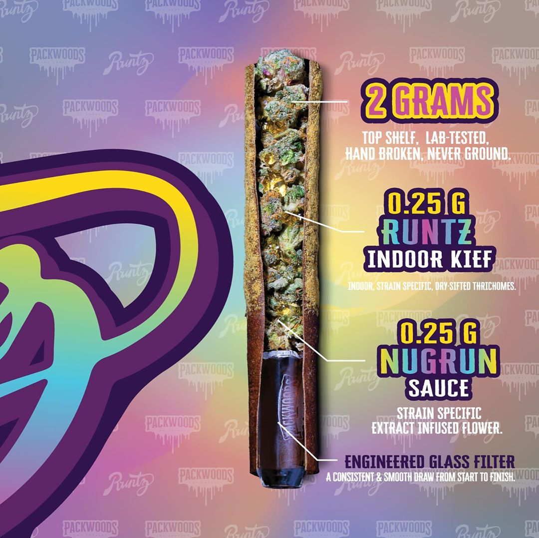 Packwoods x Runtz Purple Infused 2g Preroll - The Kind Center