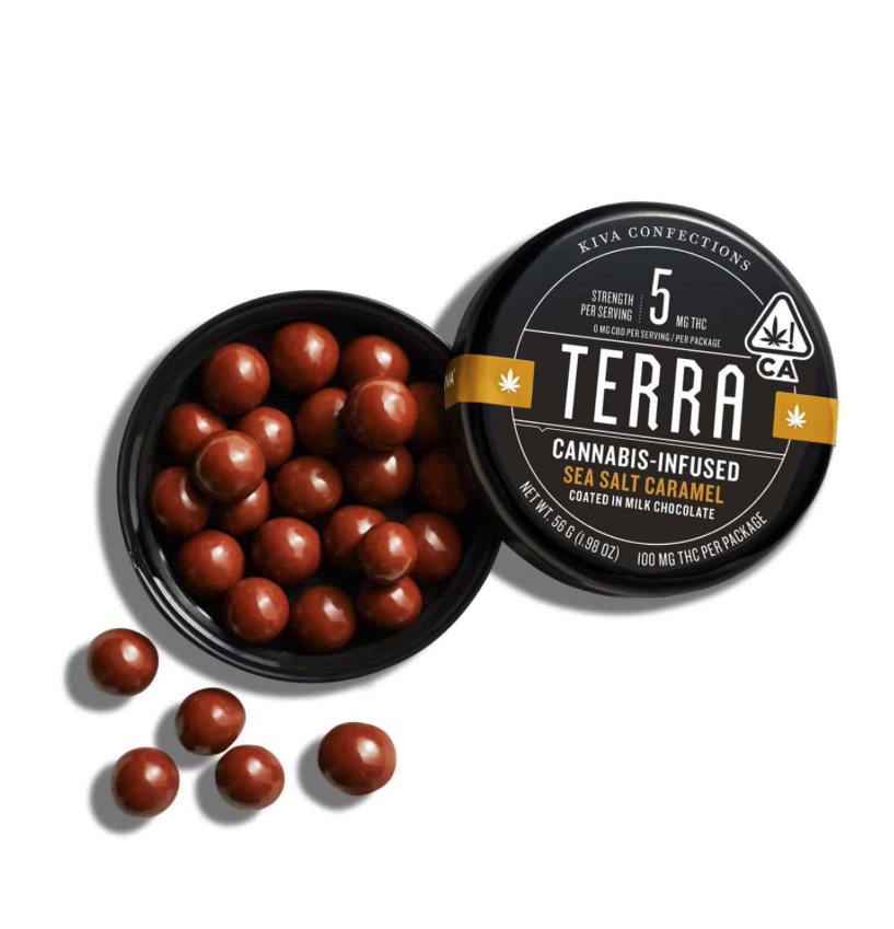 Kiva - Hybrid Terra Bites Milk Chocolate Sea Salt Caramel 100MG - The ...