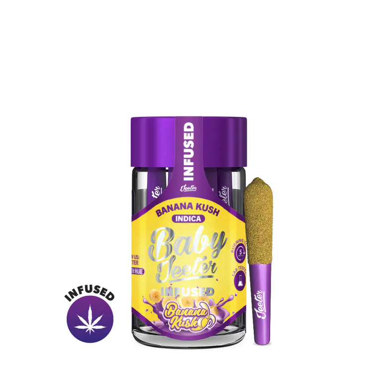 Jeeters - Infused Baby Jeeter Banana Kush Pre-rolls 5pk - The Kind Center