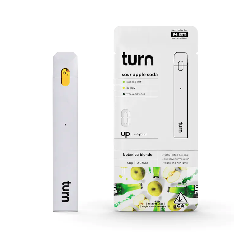 Turn - Sativa-Hybrid Sour Apple Soda Disposable Vape Pen 1G - The Kind ...