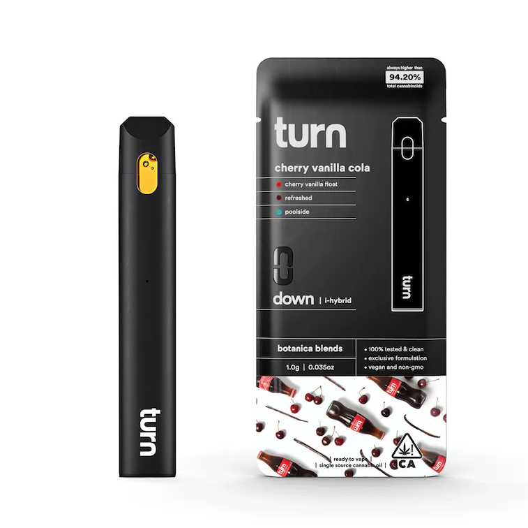 Turn - Indica-Hybrid Cherry Vanilla Cola Disposable Vape Pen 1G - The ...