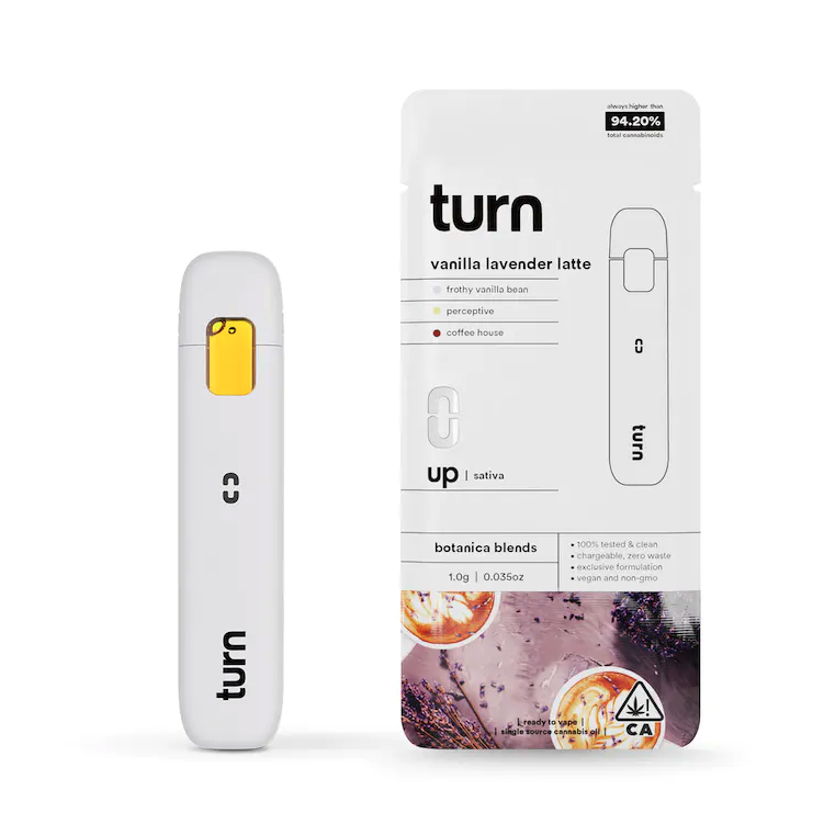 Turn - Sativa Vanilla Lavender Latte Disposable Vape Pen 1G - The Kind ...